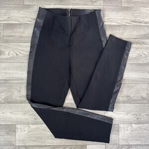 J. Crew Pixie Faux Leather Mid Rise Skinny Leggings Pants Black sz 0